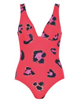 Naturana Badmode Dames Rood/Roze Badpak