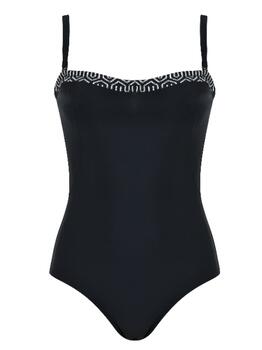 Naturana Badmode Dames Zwart/Wit Badpak