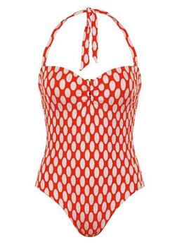 Naturana Badmode Dames Rood/Wit Badpak