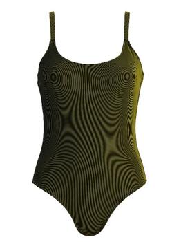 Naturana Badmode Dames Zwart/Geel Badpak