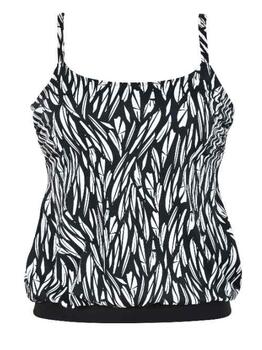 Naturana Badmode Dames Zwart/Wit Tankini Top