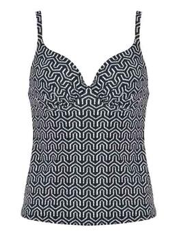 Naturana Badmode Dames Zwart/Wit Tankini Top