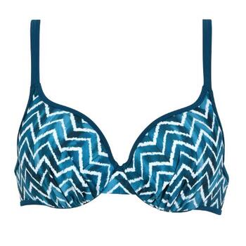 Naturana Badmode Dames Groen/Wit Voorgevormde Bikinitop