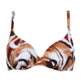 Naturana Badmode Dames Zwart/Bruin Voorgevormde Bikinitop