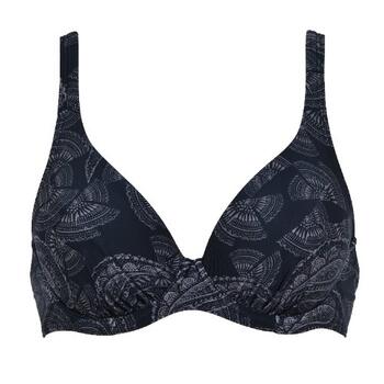 Naturana Badmode Dames Zwart/Bruin Voorgevormde Bikinitop