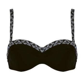 Naturana Badmode Dames Zwart/Print Voorgevormde Bikinitop