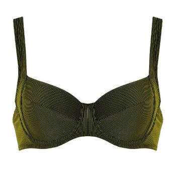 Naturana Badmode Dames Zwart/Geel Soft-Cup Bikinitop