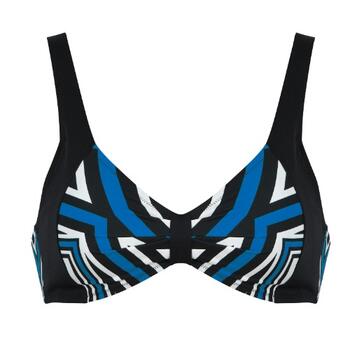 Naturana Badmode Dames Zwart/Multicolor Soft-Cup Bikinitop