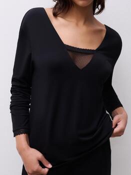 Chantelle Nachtmode Romance Zwart Slaapshirt