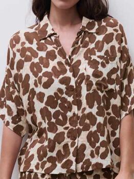 Femilet Nachtmode Layla Bruin/Print Slaapshirt