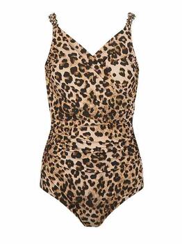 Mila Leopard Bruin/Print Badpak