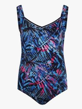 Mila Colourful Leaves Marine Blauw Badpak