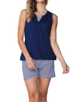 Pastunette Dames Marine Blauw Shortama