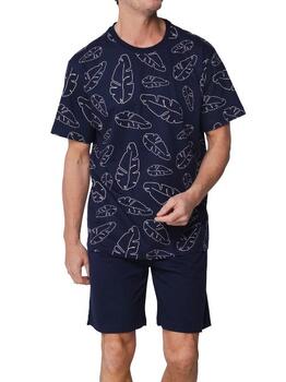 Pastunette Heren Marine Blauw Shortama