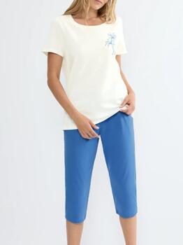 Triumph Sets Wit/Blauw Shortama