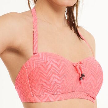 LINGADORE BEACH JUNIPER Coral Bandeau Bikini top