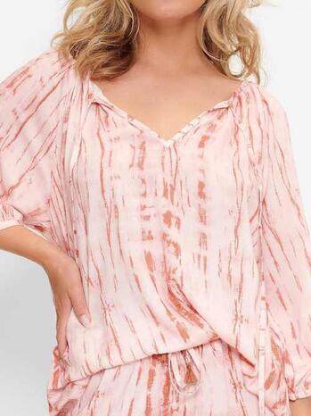 LINGADORE NIGHT TIE-DYE HIPPIE ivory/orange Pyjama shirt