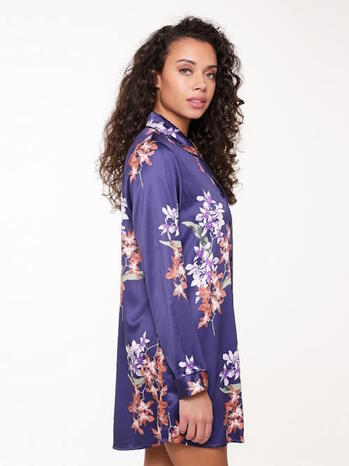 LINGADORE NIGHT GINGER BREAD Blue/Print Nachthemd   (6302)