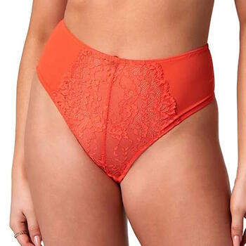 After Eden D-Cup & Up Bo High waist string in recycled fabric and lace Orange