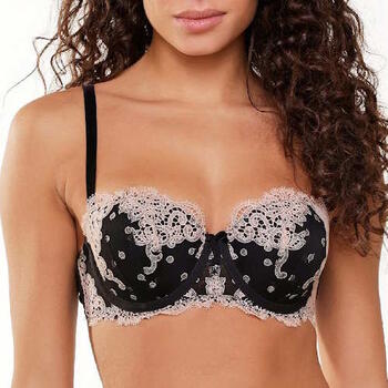 LingaDore Black And Cream Balconette bh