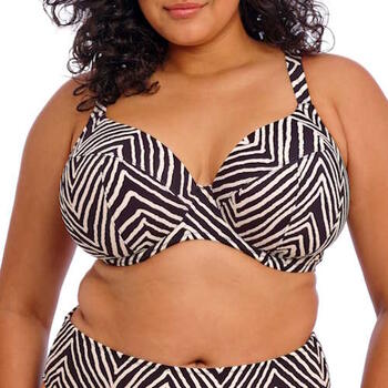 Elomi Swimwear Fiji Falls Plunge bikinitop zwart/wit