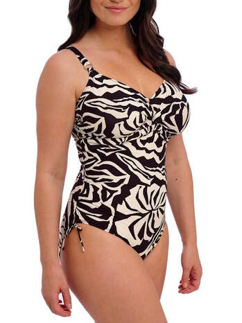 Fantasie Swim Aruba Nights Twist Front Swimsuit With Adjustable Leg Black & Cream