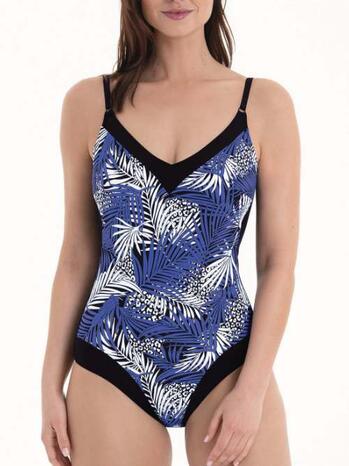 Rosa Faia Badmode Mabela Black Blue Print