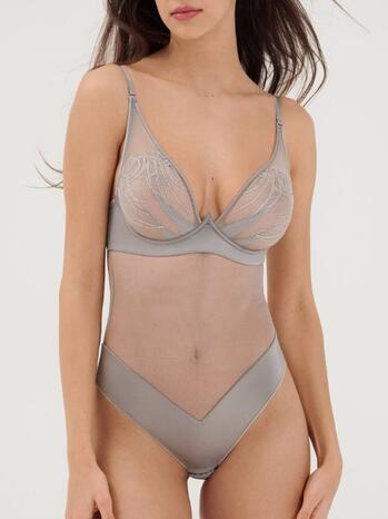 Lisca Amaze High-Leg Brasilbody Met Beugel Silver Grey