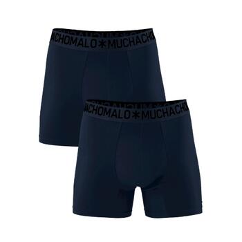 Muchachomalo Men 2-Pack Bamboo Boxer Shorts Solid Blue/Blue