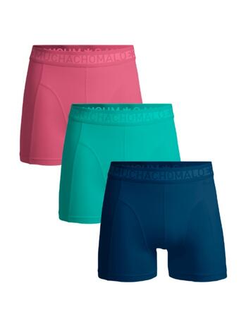 Muchachomalo Men 3-Pack Boxer Shorts Solid Blue/Blue/Pink