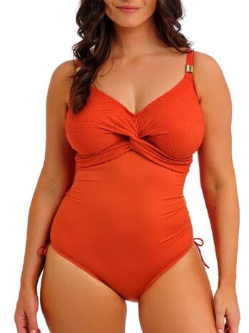 Fantasie Swim Ottawa Spiced Pumpkin Uw Twist Front Swimsuit With Adjustable Leg