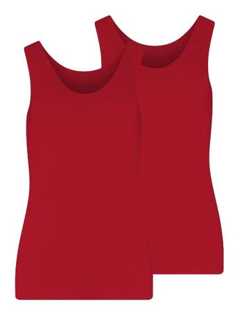 RJ Bodywear Pure Color Extra Comfort Antibes Hemdje met brede schouderbandjes Dark Red