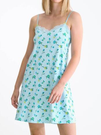 Lisca Bloomy Slipdress Blue Bouquets