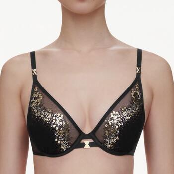 Chantelle Genesis Plunge foam bra Glitter Black