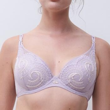 Chantelle Mystic Dream Plunge T-shirt bra Lavandin / Milk