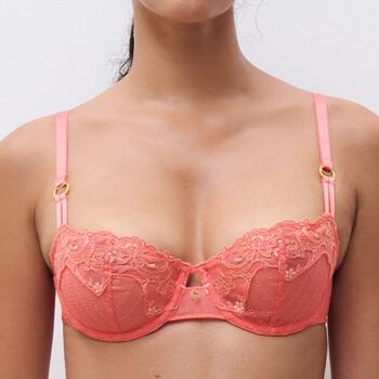 Chantelle Cabaret Sauvage Half-cup balcony bra Coral