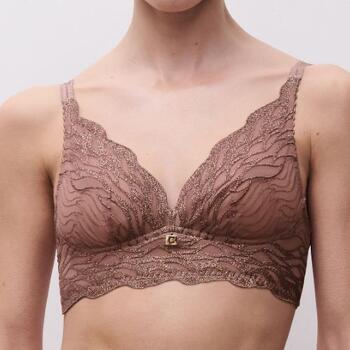 Chantelle Vibe Wirefree support bra Cinnamon lurex