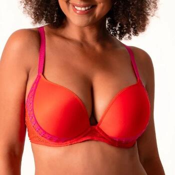 Chantelle Poison Extra push-up bra Flame Red / Fuchsia Purple