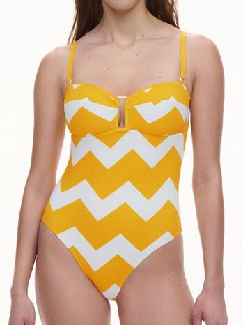 Chantelle Badmode Totem Wirefree bandeau spacer swimsuit Hypnotic Yellow