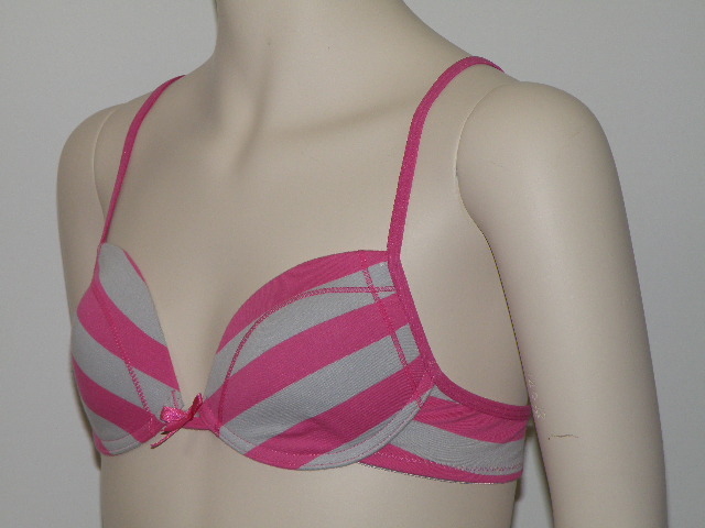 Boobs & Bloomers Summer Stripes roze/grijs meiden bh