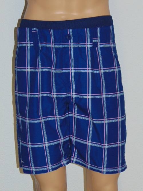 Nickey Nobel Check marine blauw/roze zwemshort