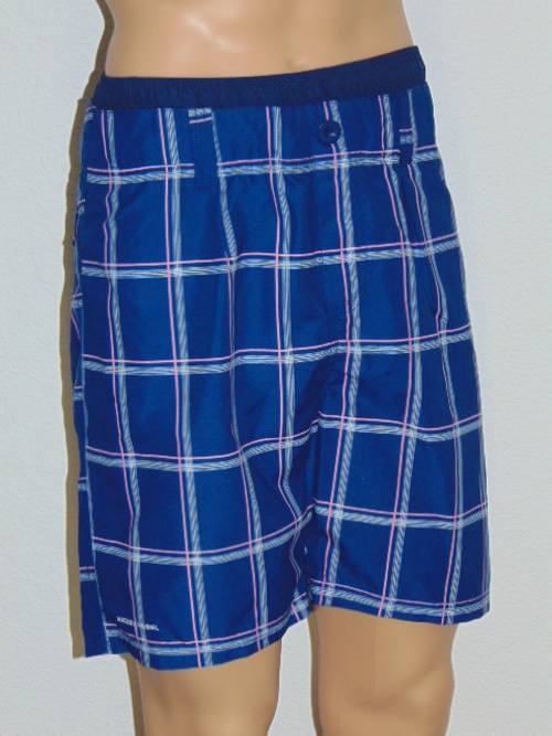 Nickey Nobel Check marine blauw/roze zwemshort