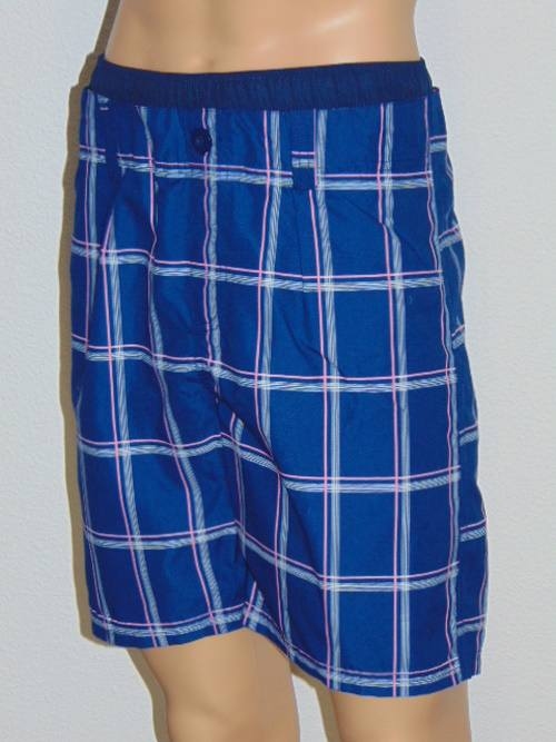 Nickey Nobel Check marine blauw/roze zwemshort