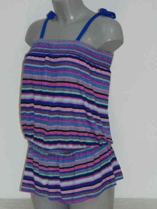Shiwi Pixie blauw/roze strandjurk