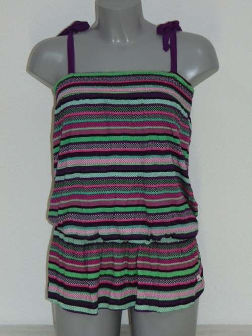 Shiwi Pixie groen/roze strandjurk