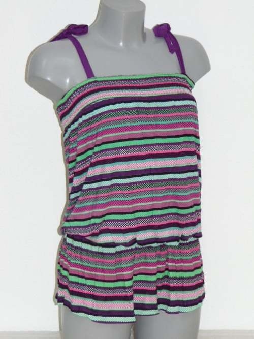 Shiwi Pixie groen/roze strandjurk