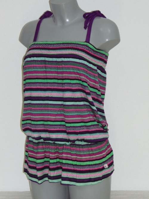 Shiwi Pixie groen/roze strandjurk