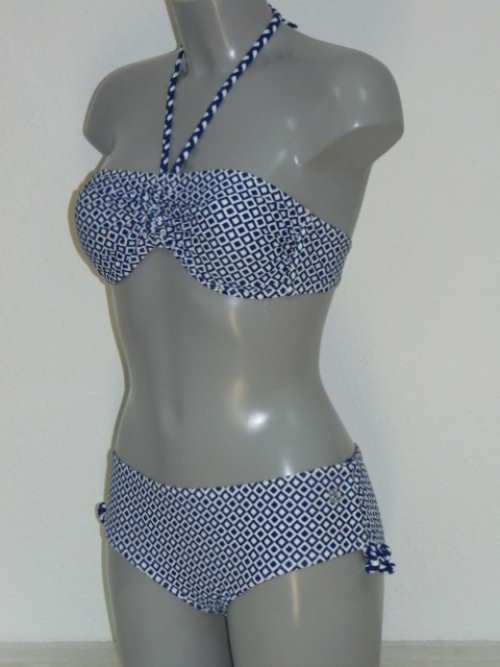 Shiwi judith wit/marine blauw bikini set