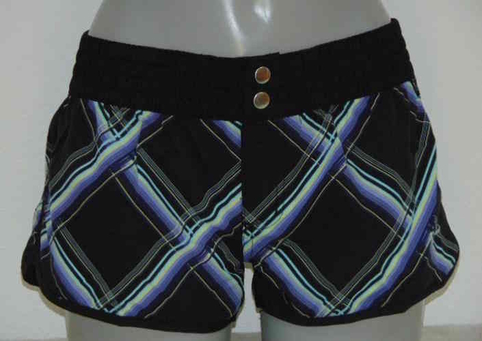Shiwi Plaid zwart/paars beach short