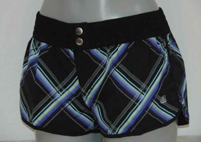 Shiwi Plaid zwart/paars beach short
